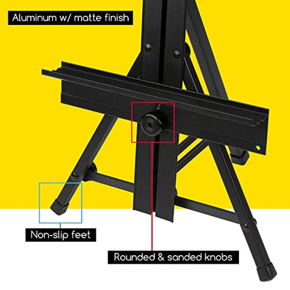 MEEDEN Tabletop Easel Stand for Painting: Aluminum Art Painting Easel | Portable Paint Easel for Canvas Painting - Desk Tripod Easel for Adult, Beginner, Artist, Hold Canvas up to 24'' - size: 34" High