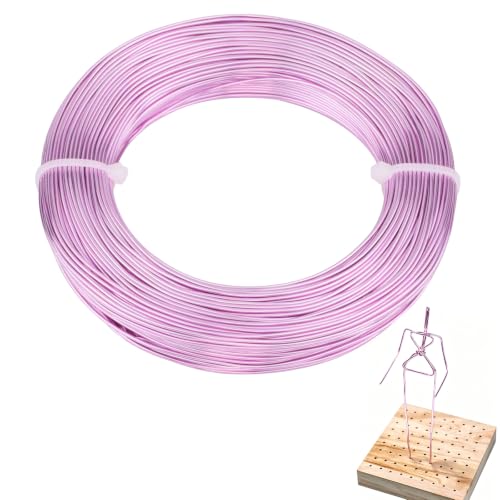 18 Gauge Aluminum Craft Wire, 164FT 1mm Bendable Metal Wire for Jewelry Making, Wreath Making, Beading(Pink Purple) - color: Pink Purple