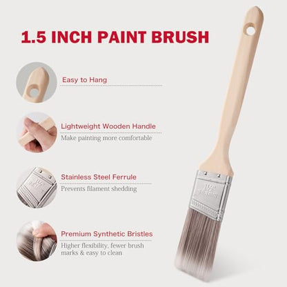 Mister Rui 4 Inch Mini Paint Roller Kit 12-Pc with Tray, Liners & Brush | Microfiber Sleeves for Smooth Finish. Ideal for Walls, Cabinets, Trim, Furniture and DIY Projects