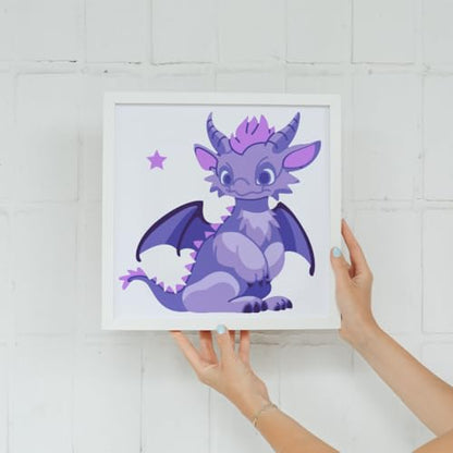 MAYJOYDIY 4pcs Layered Dragon Stencils 11.8×11.8inch Large Cartoon Dragon Stencil with Paint Brush Reusable Cute Little Animal Stencil for Craft Windows Wood Wall Tile Canvas Fabric Floor - color: Layered Dragon