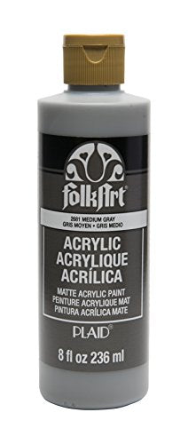 FolkArt Acrylic Paint in Assorted Colors (8 oz), , Medium Gray - color: Medium Gray, size: 8 Fl Oz (Pack of 1)
