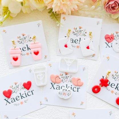 Heart Theme Polymer Clay Cutters Set – Molds, Clay Cutters for Polymer Clay, Clay Earring Tools - color: L color