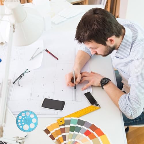 5 Pack Circle Drawing Template, Plastic Geometric Circle Stencil Ruler, Multi-Size Round Circle Drafting Tool, School Office Art Craft Drawing Supplies - color: multicolor