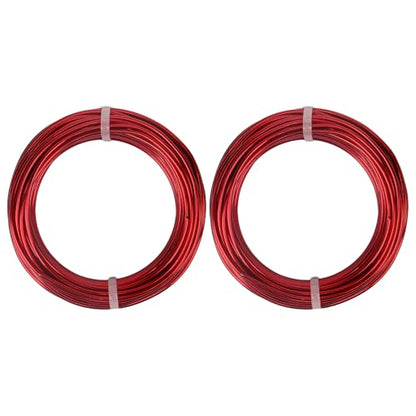 2 Rolls Aluminum Craft Wire, 9 Gauge (3mm) Flexible Metal Wire for Jewelry Making, 65.6 Ft (32.8 Ft/Roll) Bendable Armature Wire for Bonsai, Sculpting and DIY Crafts [Red] - size: 9Gauge 32.8Ft Each, style: Red