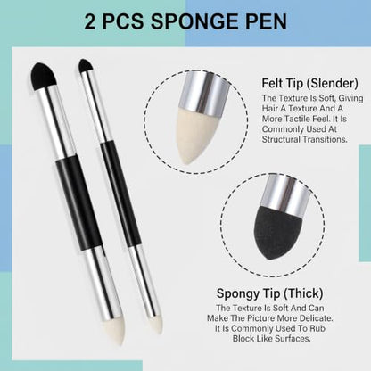 Classicseali 16 Pcs Blending Stumps,Washable & Reusable Blending Stumps for Drawing Set,Pencil Blender for Charcoal Sketching