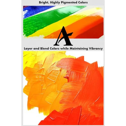 Grumbacher Academy Professional Acrylic Paint Set of 5 90ml Traditional Colors - Metal Tubes - Heavy Body Professional Grade Artist Paint with Genuine and Pure Pigments - ASTM Lightfast Colors