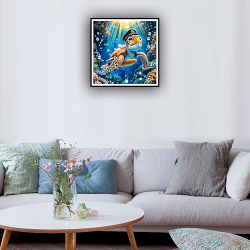 hill froeistung Sea Turtle Diamond Art Painting Kits for Adults, Underwater World Diamond Art Kits for Beginners, 5D DIY Round Full Drill Diamond Dot Gem Art Craft for Home Decor Gift 12x12inch - color: HF-A120