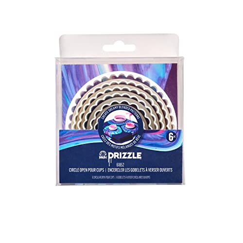 FolkArt Drizzle Open Pour Cups, Set of 6 Circle Cups for DIY Paint Pouring Arts and Crafts Projects, 61852 - style: Circle Pour Cups