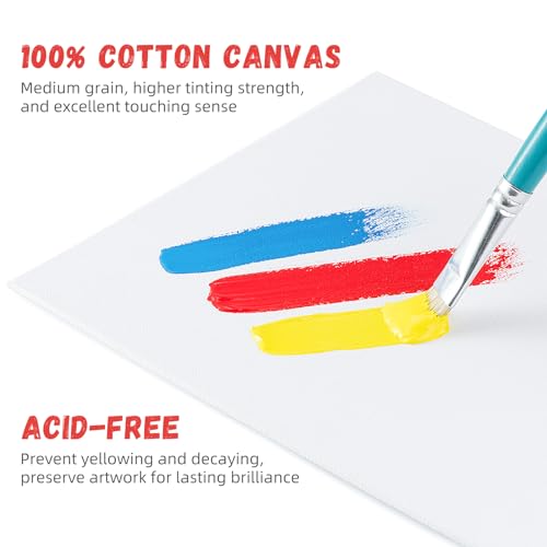 30 Pack 8x10 Inch Painting Canvas, Blank Cotton Canvas Panels | Bulk Value Pack for Party, Acrylics Oil Watercolor Tempera Paints - size: 8"x10"