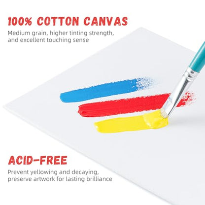30 Pack 8x10 Inch Painting Canvas, Blank Cotton Canvas Panels | Bulk Value Pack for Party, Acrylics Oil Watercolor Tempera Paints - size: 8"x10"