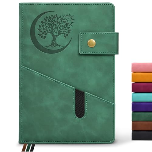 PAIBAS Blank Journal Notebook, A5 Hardcover Leather Sketchbook with 200 Pages Thick Blank Paper for Men Women, Unlined Drawing & Writing Journal, 5.9" x 8.4" Plain Notebook (green) - color: Green, size: Blank Page