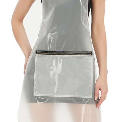 Hair Stylist Apron for Women - Waterproof Barber Nail Tech Apron Hairdresser Hairstylist Salon Aprons with Pocket - color: Milky White