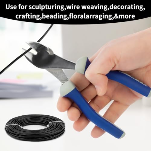 9 Gauge Aluminum Craft Wire, 52.5FT Bendable Armature Wire for Sculpting, Jewelry Making, DIY Crafting, Doll Making, Modelling, Bonsai Training(Black) - color: Black