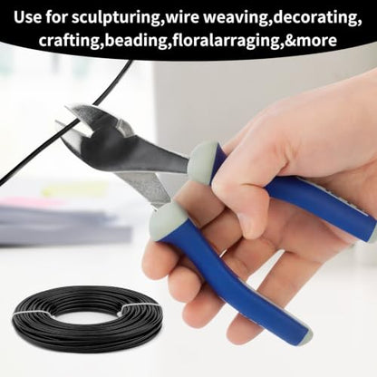 9 Gauge Aluminum Craft Wire, 52.5FT Bendable Armature Wire for Sculpting, Jewelry Making, DIY Crafting, Doll Making, Modelling, Bonsai Training(Black) - color: Black