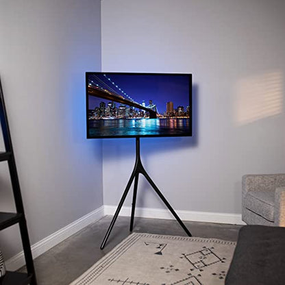 VIVO Black Easel TV Stand for 45 to 65 inch Screens, STAND-TV65AB | Articulating Artistic Studio Display Stand, Adjustable TV Mount with Swivel, Tripod Base, Max VESA 600x400, Holds 77 lbs - color: Black - Black, size: 45 to 65 in TVs