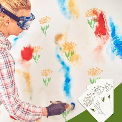 18 Sheet Reusable Flower Stencils for Painting,Stencils for Painting on Wood,Large Floral Stencil Templates with Leaf Vine Designs for DIY Crafts,Home Decor,Furniture Art - style: Art Deco