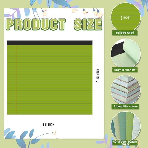 Lincia 6 Pcs Legal Pads Landscape Notebook, Gradient Green - color: Gradient Green