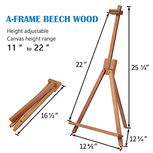 Beechwood 25" Tabletop Easel Display Stand for Painting | Holding Canvas Up to 22 1/2 Inches High, A-Frame Artist Tripod with Rubber Feet, Portable Photo and Sign Holder - size: 1 Pack