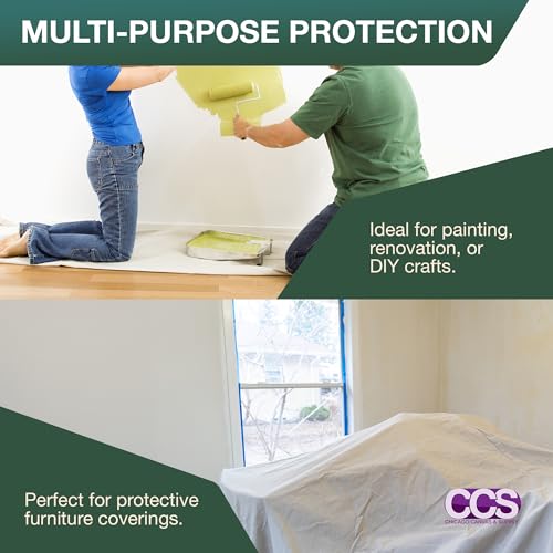 CCS Canvas Drop Cloth for Painting – All Purpose Cotton Duck Cloth Tarp for Curtains, Tablecloths, Backdrops – Washable & Reusable Floor Cover & Dust Sheet for Furniture (12x15 Ft) - size: 12 by 15 Feet