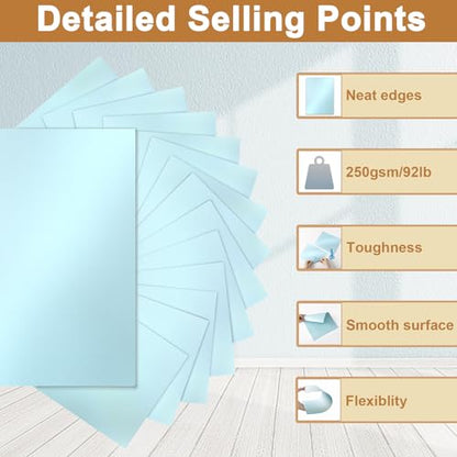 Silunkia 28 Sheets Blue Shimmer Cardstock 8.5 x 11 Premium Paper 92lb | Heavyweight Craft Paper Card Stock for Making Cards, Greeting Cards, Office Printing, Scrapbooking, Invitations - color: Blue, size: 28 Sheets