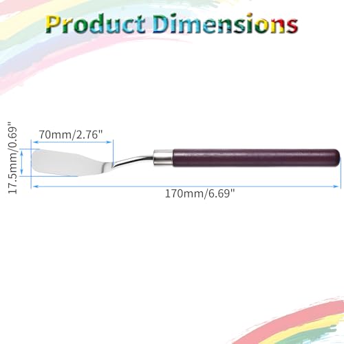 4 Pcs Palette Knife, Flat Head Spatula, Redwood Handle | Stainless Steel Painting Knife, Oil Paint Metal Knives, Pallet Painting Knives for Oil, Acrylic and Canvas Drawing