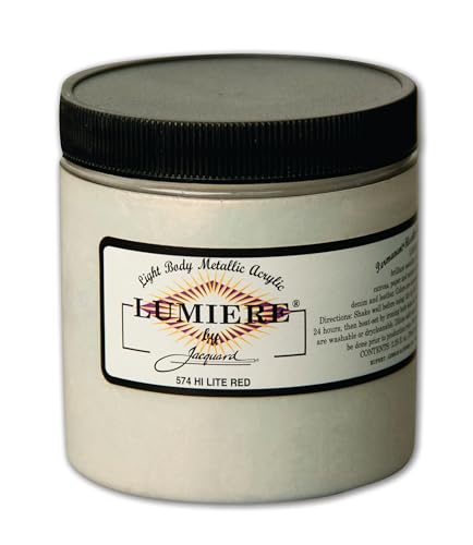 Jacquard Lumiere Fabric Color 8 oz Jar - Hi-Lite Red - color: Hi Lite Red, size: 8 Fl Oz (Pack of 1)