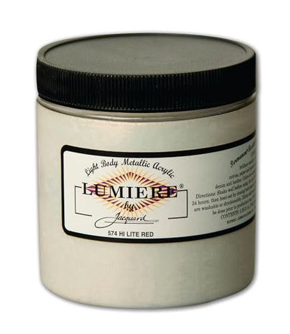 Jacquard Lumiere Fabric Color 8 oz Jar - Hi-Lite Red - color: Hi Lite Red, size: 8 Fl Oz (Pack of 1)