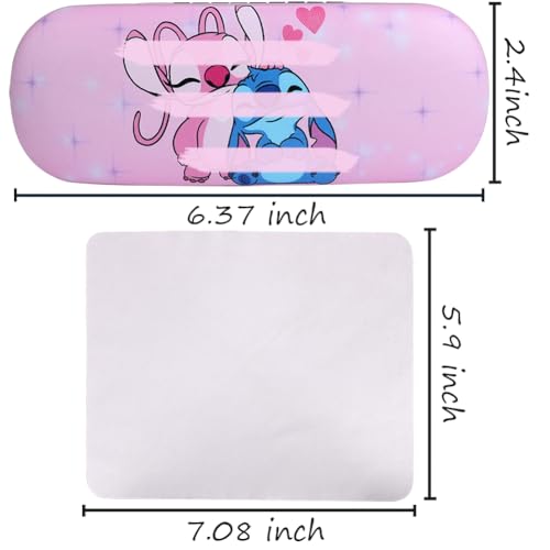 Cute Eyeglass Cases Hard Shell Storage Case Protective Box With Glasses Cloth Adjustable Glasses Strap Ear Grips Hook - color: Set-2