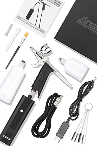 AHPPro Cordless Airbrush Kit with High Pressure Compressor | Portable Airbrush for Barber,Makeup, Model Painting, Nail Art & Cake Decorating