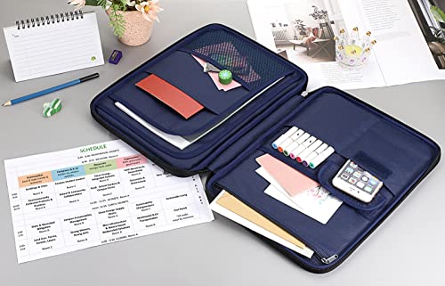 BTSKY New Universal A4 Document Bags Portfolio Organizer- Waterproof Travel Gear Organizer Zipper Case/Document File Bag for Ipads, Notebooks, Pens, Document Dark Grey New