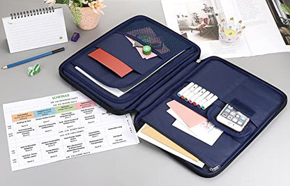 BTSKY New Universal A4 Document Bags Portfolio Organizer- Waterproof Travel Gear Organizer Zipper Case/Document File Bag for Ipads, Notebooks, Pens, Document Dark Grey New