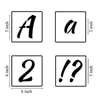 5 Inch Alphabet Letter Stencils for Painting - 70 Pack Letter and Number Stencil Templates with Signs for Painting on Wood, Reusable Numbers and Letters Stencils for Chalkboard Wood Signs & Wall Art - size: 5 Inch