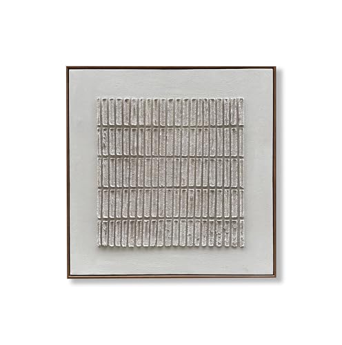 NANKAI Art Hand-drawn abstract painting in modern minimalist style, featuring white and brown texture art, in a modern minimalist style for home wall decoration. Size: 24x24 inches. - color: NKHB392