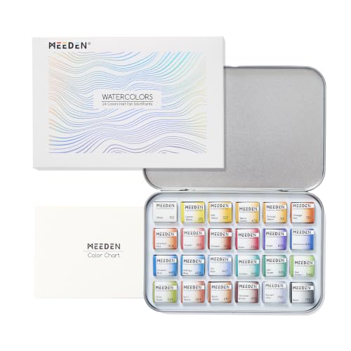 MEEDEN Professional Watercolor Paint Set: 24 Colors Semi-Moist Sets - color: 24 Colors