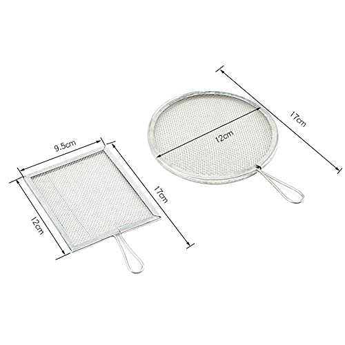 2Pcs Stainless Steel Ceramic Glaze Filter Mesh Glaze Mud Glaze Mud Strainer Sieves Pottery Tool for Clay Pottery Art Supplies, Round and Rectangle