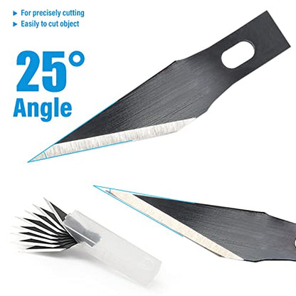 EHDIS Precision Craft Knife Blades 11# Refill Art Blades Cutting Tool With Storage Case for Hobby, Scrapbooking, Stencil (50)