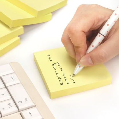 OSBOO Sticky Notes 3x3 with Bright Colors, 6 Pads 100 Sheets/Pad (Yellow) | Bright Yellow Self-Stick Notes Pads, 600 Sheets Total, Easy to Stick and Remove, Perfect for Office, School and Home - color: Yellow