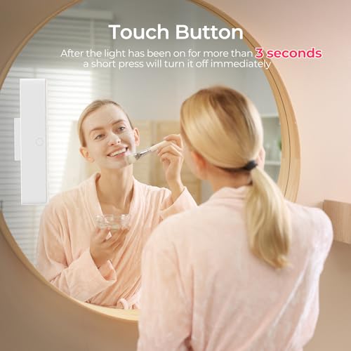 Wireless Vanity Light for Mirror Rechargeable Stick On Makeup Light - color: White