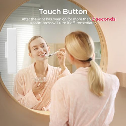 Wireless Vanity Light for Mirror Rechargeable Stick On Makeup Light - color: White