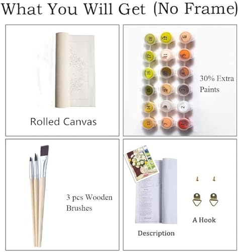 ZRIZQ Paint by Numbers Kit for Adults Beginners,Floral DIY Painting Set,Relaxing Creative Craft Activity,16x20 Inch-Flowers 6 - color: 16"X20"Rolled Canvas(Frameless)-Flowers 6