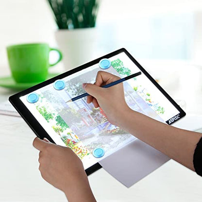 Light Box,Magnetic A4 Light Pad LED Tracing Light Board Physical Buttons