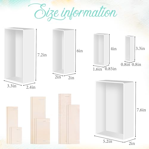 5 PCS Large Resin Molds, Rectangle Silicone Resin Molds, Deep Rectangle Epoxy Resin-Molds with Wooden Support for Flower Preservation Bookends DIY Art Home Décor