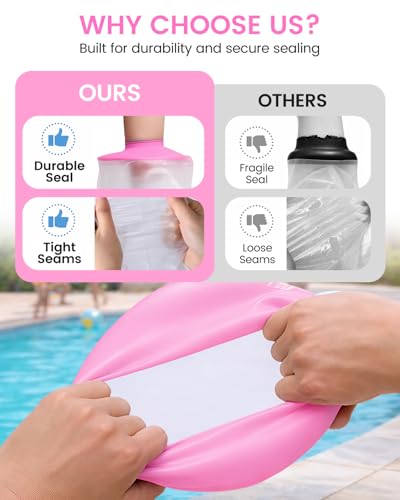 Waterproof Cast Cover for Shower Arm Kids, Soft Pink, Arm-S - color: Soft Pink, size: Arm-S (17" Length)