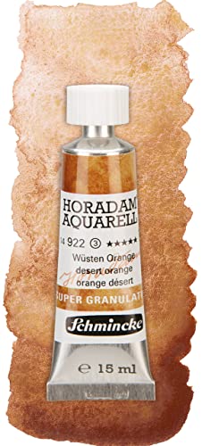 Schmincke - HORADAM® AQUARELL, Super Granulation, 14 922 006 Desert Orange, 15 ml tube, very strong granulating colors, finest, super granulating watercolors | 15 ml - color: 922 desert orange, size: 0.51 Fl Oz (Pack of 1)