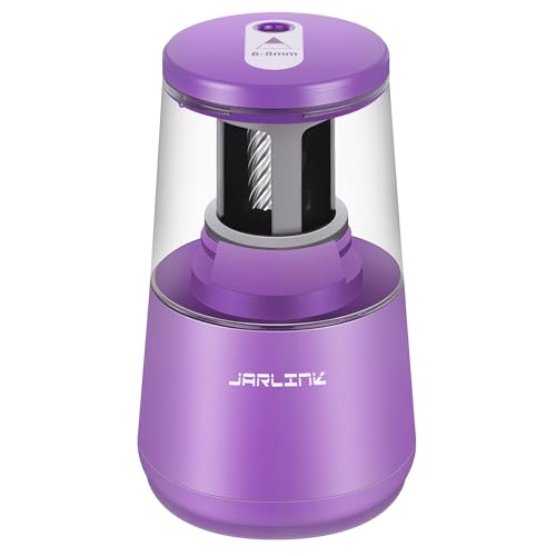JARLINK Electric Pencil Sharpener, Heavy Duty Helical Blade, Auto Stop - color: Purple