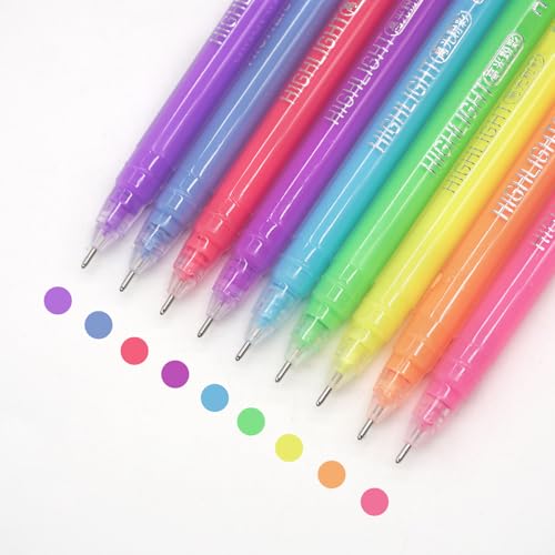 Gel Pens with 0.6mm Fine Point, 9 Colors Acrylic Drawing Gel Pen - color: Highlight Pastel