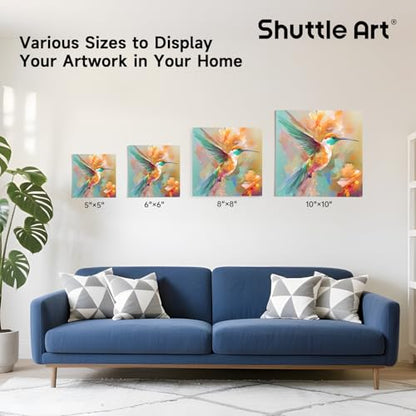 Shuttle Art 52 Pack Canvas for Painting, Multi-Size 5x5/6x6/8x8/10x10 Inch Blank Canvas Boards for Painting, 100% Cotton Primed White Art Canvas, Ideal Art Supplies for Kids Adults Acrylic OilPainting - size: 52 Pack - 13 of Each 5x5, 6x6, 8x8, 10x10 inch