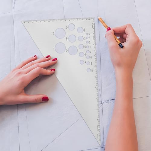 2 Pcs Aluminum Calibrated Drafting Triangle 12 Inch Engineering Scale 30/60 & 45/90 Degrees Triangle Ruler for Drafting, Design, Woodworking, Office Supplies, and Architecture