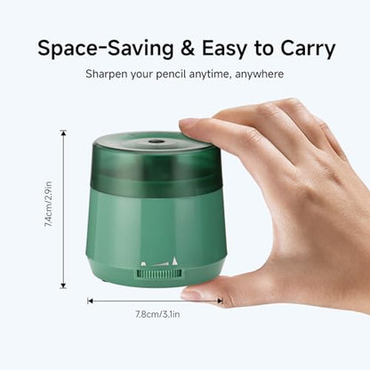 Electric Pencil Sharpener, Dual Power USB Battery Operated, Portable Design for 6-8mm Pencils, Home School Office Use (Green) - color: Green