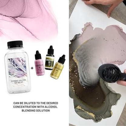 Alcohol Ink Set - 34 Color Variations - Set #19-4 Alcohol Inks x 0.51 fl oz (15 ml) | Highly Pigmented Pastel Colors, Lightfast, Opaque and Matte – For Painting and Epoxy Resin – Made in the EU - color: 19, style: Pastel inks